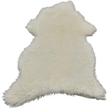 Zehra Abla Halı Yeni Uzun Tüylü Tabaklanmış Hakiki Deri Beyaz Deri Post 6958