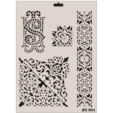 Aesco Rich Dantel Seri DN-904 Stencil 35X25 cm