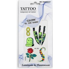 İğne İzi Fosforlu Karanlıkta Parlayan  Yapıştırma Geçici Dövme