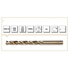 Aesco Makina Takım Hss-E Altın Seri Inox Delme Matkap Ucu 3 mm