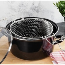 Skygo Emaye Kızartma Tenceresi 24CM Siyah