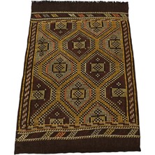 Zehra Abla Halı El Dokuması Nadir Geometrik Karapınar Yörük Yün Cecim Kilim 7025