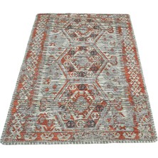 Zehra Abla Halı Vintage Görkemli Pastel Bukleli Pamuklu Kilim 7011