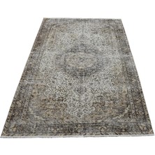 Zehra Abla Halı Vintage El Dokuma 4m2 Eskitme Nadide Naturel Göbekli Yün Halı 6999
