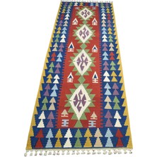 Zehra Abla Halı Yeni El Dokuma Eşsiz Pınarbaşı Kayseri Yolluk Yün Kilim 7002