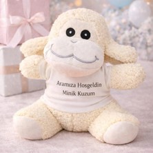 MiraLive Aramıza Hoşgeldin Minik Kuzum Tişörtlü Sevimli Peluş Kuzu