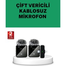 MiraLive Canlı Yayın ve Video Çekimleri Için Çiftli Kablosuz Yaka Mikrofon