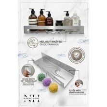 Nakra Home Paslanmaz Çelik Çok Amaçlı Banyo ve Mutfak Rafı – 4 Askılı, Yapışkanlı & Vidalı Kurulum