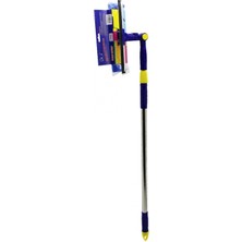 MiraLive Star Q 2 Başlı=camsil Çekpas - M.fiber Mop=24.5cm 360 Derece Başlık Camsil - Mop Uzayan Metal - Pls.sap= 85-133CM (4887)