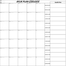 MiraLive Aylık Planlayıcı Manyetik Duvar Stickerı Takvim Plan Çizelgesi (4887)