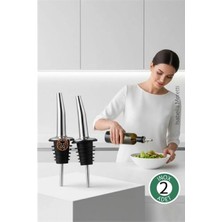 MiraLive 2 Adet Inox Çelik Akıtmaz Yağdanlık Ucu - Profesyonel Şişe Tıpası & Sosluk Başlığı