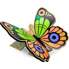 Bemenda Kelebek Motifli Masaüstü Rahle Renkli