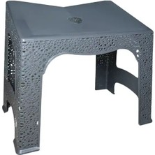 Ahıska Çarşı Nakışlı Plastik Rahle - Gri