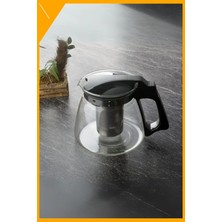 LTG Nova Borosilikat Cam Paslanmaz Çelik Süzgeçli 1100 ml Bitki Çayı Demliği