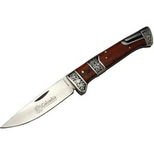 Marsilyan Columbia MB3936A Kahverengi Av / Kamp Çakısı 20CM- Manuel, Işlemeli, Kemerlikli, Ahşap Sap