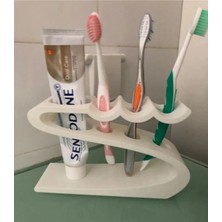 LTG Nova Beyaz Diş Fırçası Tutucu Seti - Dekoratif Banyo Organizeri ve Macunluk