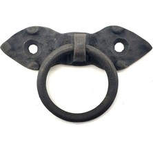 Marsilyan Antika Tarz Dekoratif Pirinç Yaprak Mobilya Kulbu, Kapı Kilit Halkası - 80 Mm, Oksit