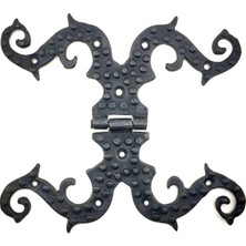 Marsilyan Antika Tarz Dekoratif Pirinç Süslü Menteşe - 190X170 Mm, Oksit