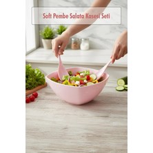 LTG Nova Pembe Akrilik Kare Salata Kasesi Seti 3,5 Litre