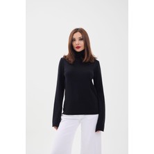 Barış Beauty 4214 Triko Düz Balıkçı Salaş-Siyah