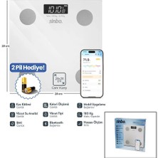 LTG Nova Ölçerakilli Bluetooth Cam Baskül Pi̇lli̇ 180KG/50GR 28X28CM 8-Ki̇şi̇ Hafiza LCD Ekran Gösterge Sbs-