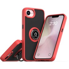 Azrlya Newface iPhone 16E Kılıf Montreal Yüzüklü Silikon Kapak - Kırmızı
