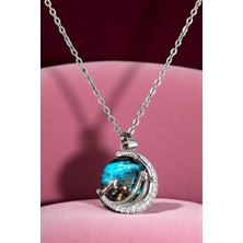 Katilus Gökyüzü Temalı Paslanmaz Çelik Gümüş Renk Kolye Kadın Çelik Kolye