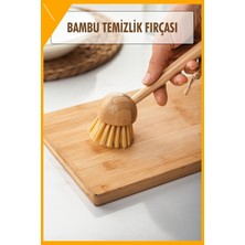 LTG Nova Doğal Bambu Saplı Bulaşık Fırçası - Tencere ve Tava Temizliği