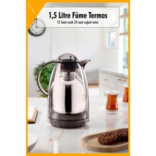 LTG Nova 1.5 Lt Füme Cam Termos - 12 Saat Sıcak & 24 Saat Soğuk Tutan