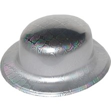 LTG Nova Gümüş Renk Hologramlı Plastik Yuvarlak Melon 27X24 cm