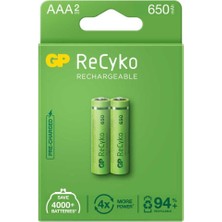 LTG Nova Gp Recyko 650MAH Aaa Şarj Edilebilir Ince Kalem Pil 2'li Paket