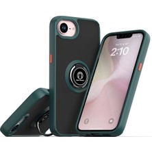 iPhone 16E Kılıf Montreal Yüzüklü Silikon Kapak - Yeşil Nemere