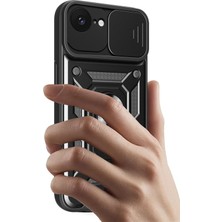Azrlya Newface iPhone 16E Kılıf Pars Lens Yüzüklü Silikon - Kırmızı