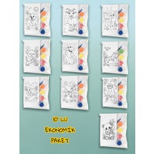 Sharp & Art Hayvanlar Serisi Seramik Boyama Seti 10' Lu Ekonomik Paket, Çocuklar Boyasın ve Duvara Yapıştırsın