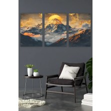 Bemenda Dağ Manzara Üçlü Mdf tablo