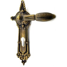 Marsilyan Antika Tarz Dekoratif Pirinç Şato Model Oda Kapı Kolu - 262X83 Mm, Antik
