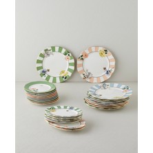 English Home Petal Parade Porselen Kahvaltı ve Sunum Seti 15 Parça 6 Kişilik Renkli