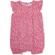 Hellobaby Kız Bebek Kısa Tulum Çiçek Baskılı Çıtçıtlı Bisiklet Yaka Atlet Lastikli