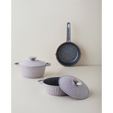 English Home Tiny Cast Premium Döküm 5 Parça Mini Tencere Seti 16X16X16 cm Lila