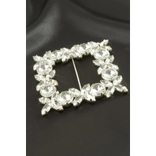 Hsc Bilişim Çiçek Kare Taşlı Kemer Tokası