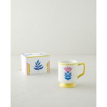 English Home Gifty Flower New Bone China Kupa 310 ml Pembe-Sarı-Mavi