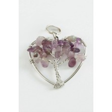 Hsc Bilişim Ametist Kalp Doğaltaş Kolye Ucu