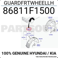 FPI Çamurluk Davlumbazı Sportage 2018 Sonrası Ön Sağ (Oem NO:86812F1500)