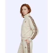 Kappa Alber Full Zip Kadın Bej Regular Fermuarlı Eşofman Üstü