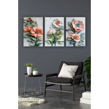Bemenda Çiçek 3D 3lü Mdf tablo