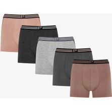 Penti Erkek Renkli Earth Mix Boxer 5 Adet Rahat Tasarımlı Dokuma Kumaş