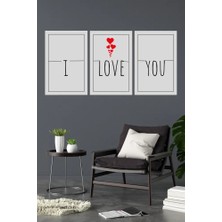Bemenda I Love You 3lü Mdf tablo