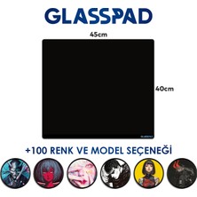 Cam Mouse Pad - Siyah - Premium Temperli Cam - 45X40 cm [medium]