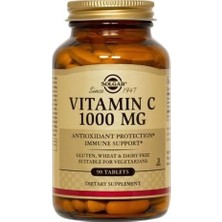Solgar Vitamin C 1000 Mg 90 Tablet Antioksidan Koruma İçeren Türkiye Menşeli Besin Takviyesi