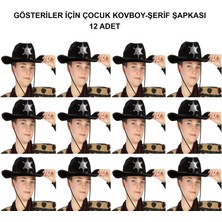 LTG Nova Kovboy Şerif Şapkası Siyah 12 Adet - Kostüm, Parti ve Gösteri Şapkası